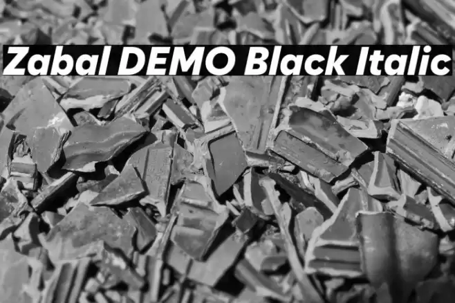 Zabal DEMO Black Italic Font examples