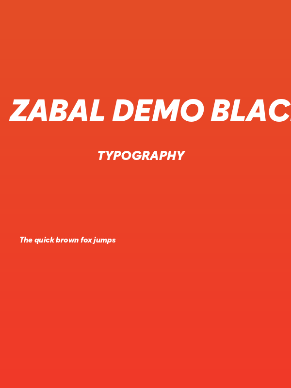 Zabal DEMO Black Italic Poster