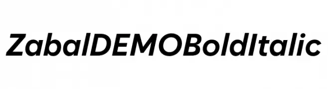 Zabal DEMO Bold Italic  Скачать бесплатные шрифты