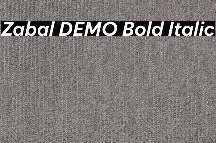 Zabal DEMO Bold Italic Example 3