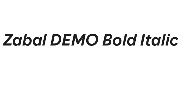 Zabal DEMO Bold Italic Logo
