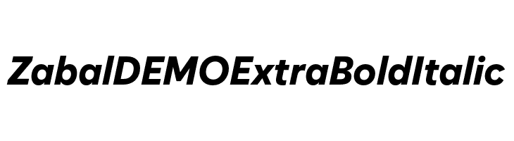 Zabal DEMO ExtraBold Italic  لخطوط تنزيل