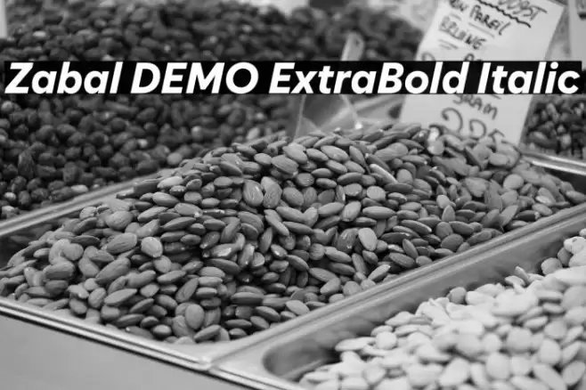 Zabal DEMO ExtraBold Italic Font examples