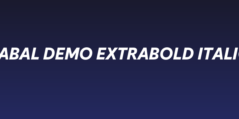 Zabal DEMO ExtraBold Italic Social Header