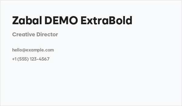 Zabal DEMO ExtraBold Business Card