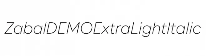 Zabal DEMO ExtraLight Italic  font caratteri gratis