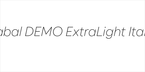 Zabal DEMO ExtraLight Italic Logo