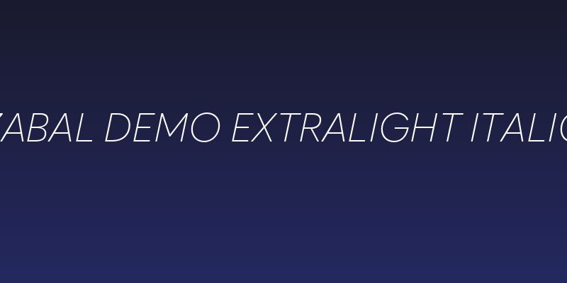 Zabal DEMO ExtraLight Italic Social Header