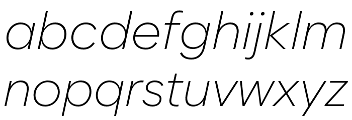 Zabal DEMO ExtraLight Italic Font LOWERCASE