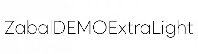 Zabal DEMO ExtraLight  لخطوط تنزيل