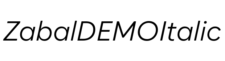 Zabal DEMO Italic フォント