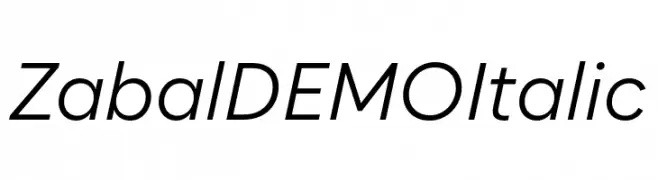 Zabal DEMO Italic  Fuentes Gratis Descargar