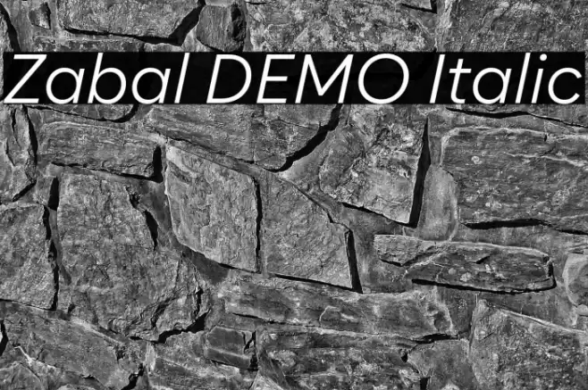 Zabal DEMO Italic フォント examples