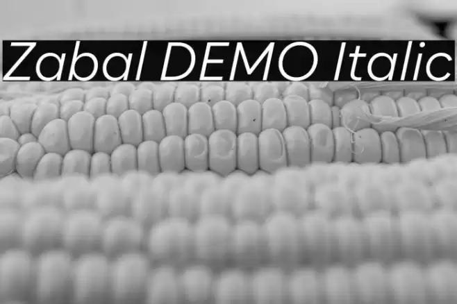 Zabal DEMO Italic フォント examples