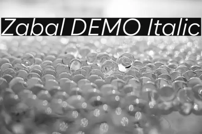 Zabal DEMO Italic フォント examples