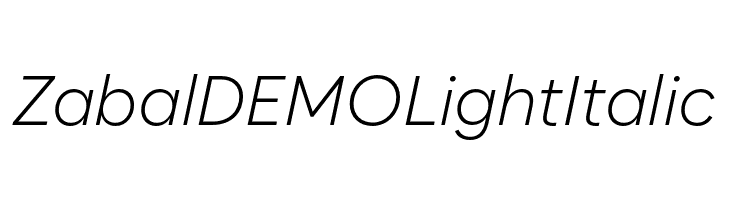 Zabal DEMO Light Italic  Frei Schriftart Herunterladen