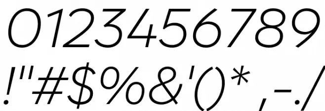 Zabal DEMO Light Italic フォント その他の文字