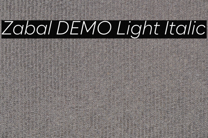Zabal DEMO Light Italic Example 1