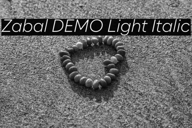 Zabal DEMO Light Italic フォント examples