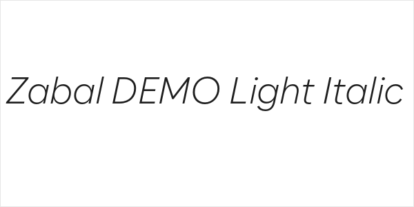 Zabal DEMO Light Italic Logo
