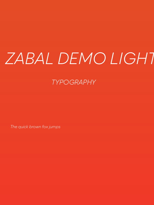 Zabal DEMO Light Italic Poster