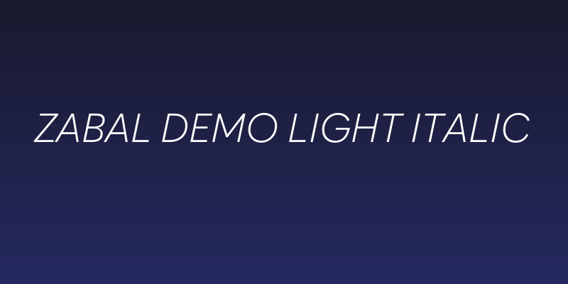 Zabal DEMO Light Italic Social Header