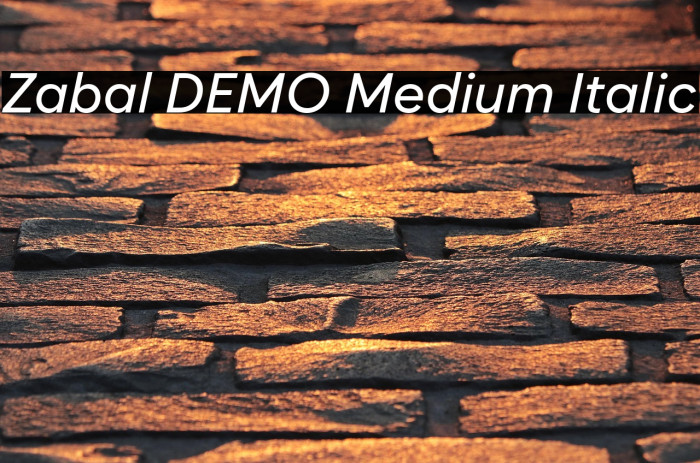 Zabal DEMO Medium Italic Example 1