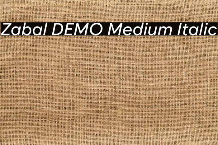 Zabal DEMO Medium Italic Example 2