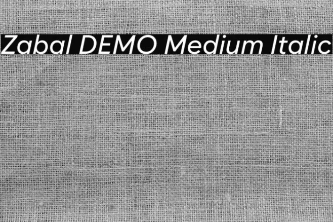 Zabal DEMO Medium Italic Schriftart examples