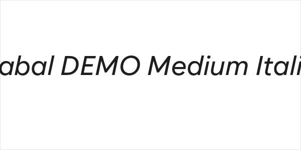Zabal DEMO Medium Italic Logo