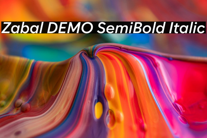 Zabal DEMO SemiBold Italic Example 2