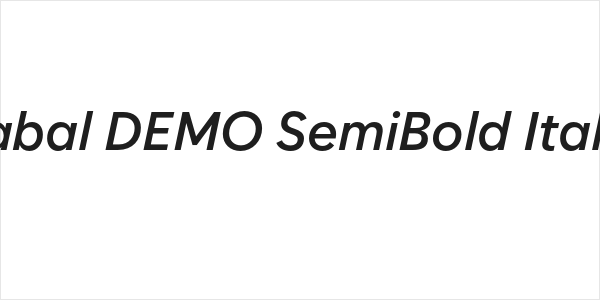 Zabal DEMO SemiBold Italic Logo