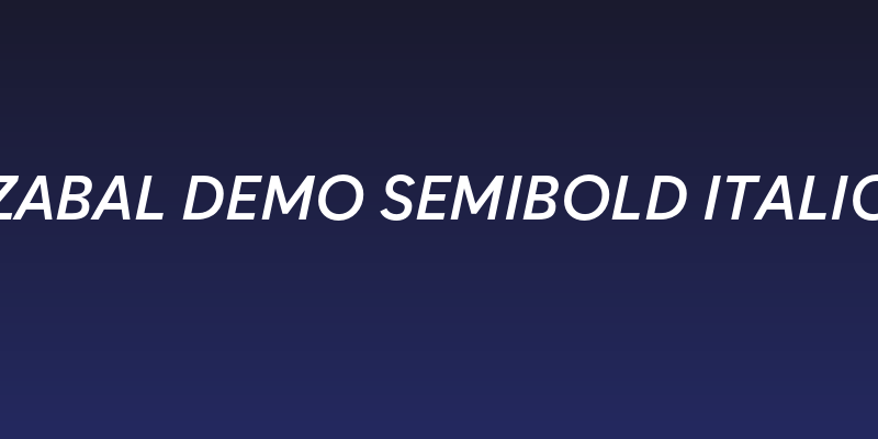 Zabal DEMO SemiBold Italic Social Header
