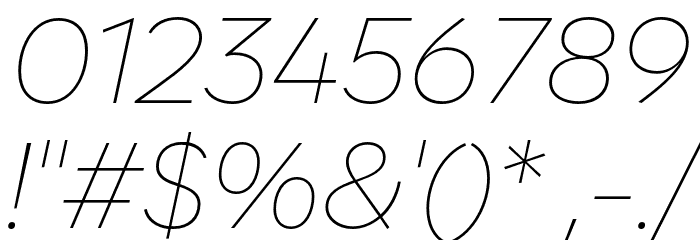 Zabal DEMO Thin Italic Font OTHER CHARS