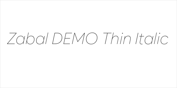 Zabal DEMO Thin Italic Logo