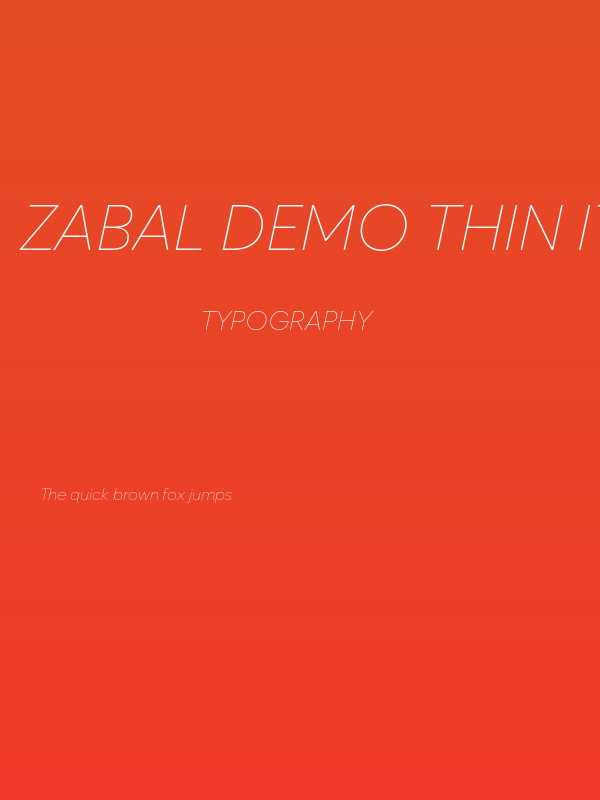 Zabal DEMO Thin Italic Poster