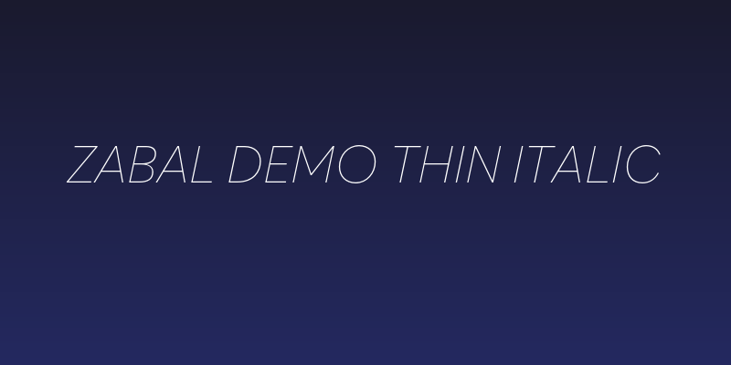 Zabal DEMO Thin Italic Social Header