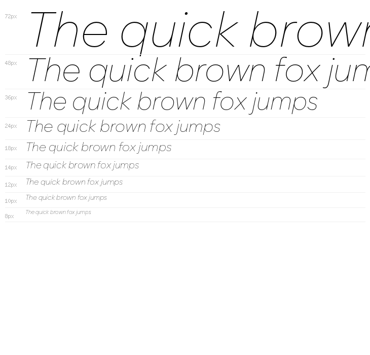 Zabal DEMO Thin Italic Waterfall