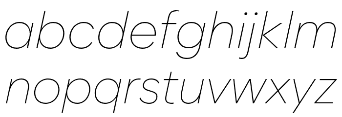 Zabal DEMO Thin Italic Font LOWERCASE
