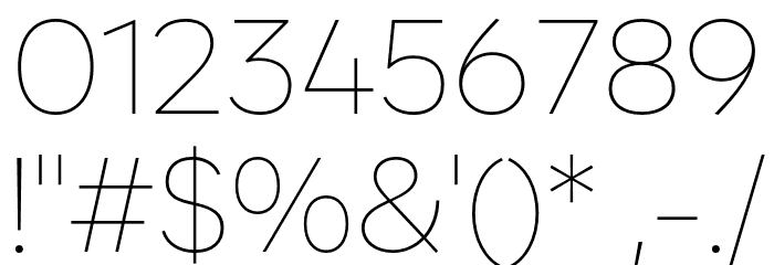 Zabal DEMO Thin Font OTHER CHARS