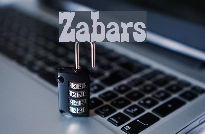 Zabars फ़ॉन्ट examples