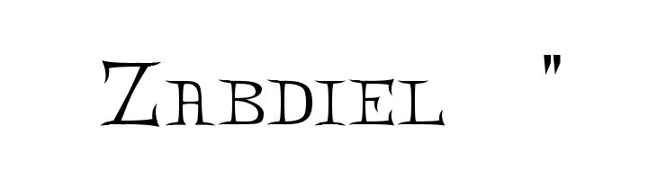 Zabdiel!` Font