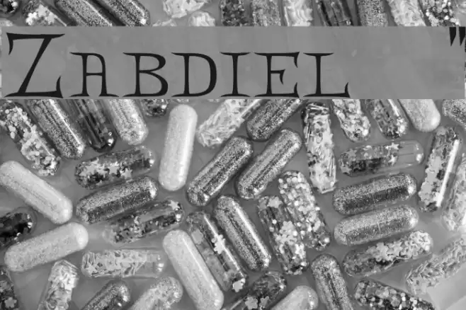 Zabdiel!` Schriftart examples