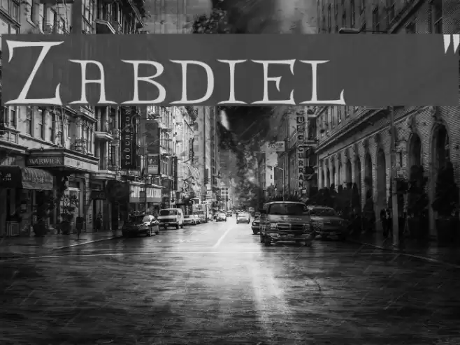 Zabdiel!` Schriftart examples