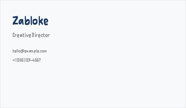 Zabloke Business Card