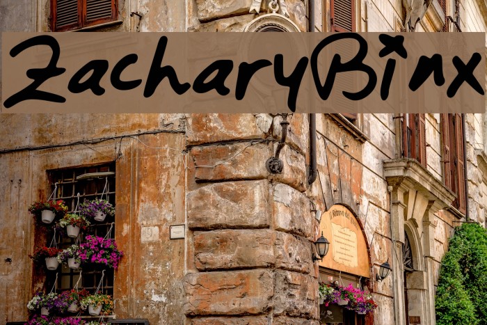 ZacharyBinx Font examples