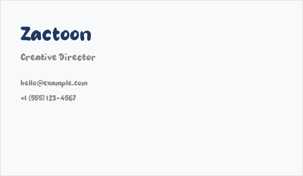 Zactoon Business Card