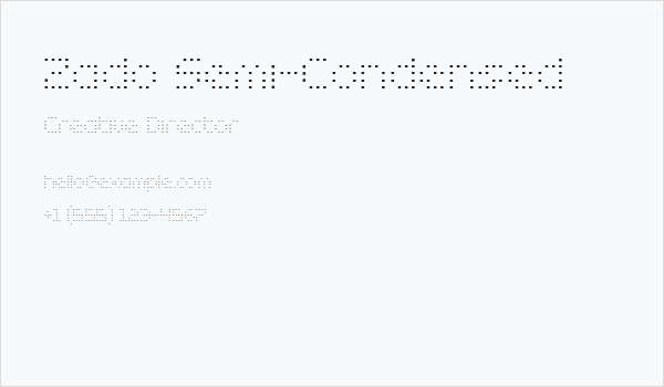 Zado Semi-Condensed Business Card