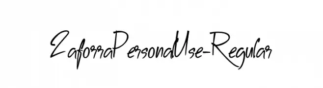 ZaforraPersonalUse-Regular  Fuentes Gratis Descargar