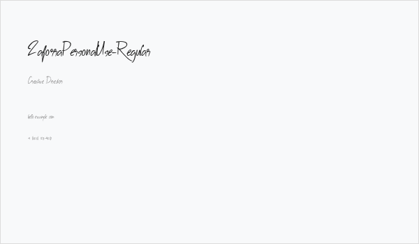ZaforraPersonalUse-Regular Business Card